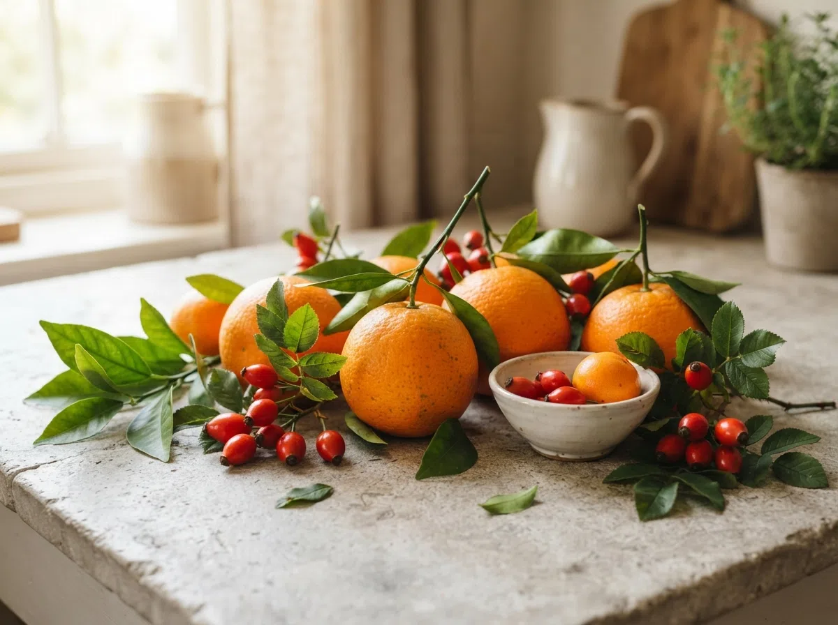 Vitamin C i sitrusfrukter og bær